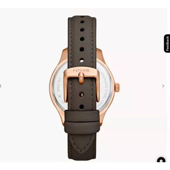 BNIB~FOSSIL Rye Multifunction Gray Leather Band Watch~$140 Retail Value - Picture 7 of 7